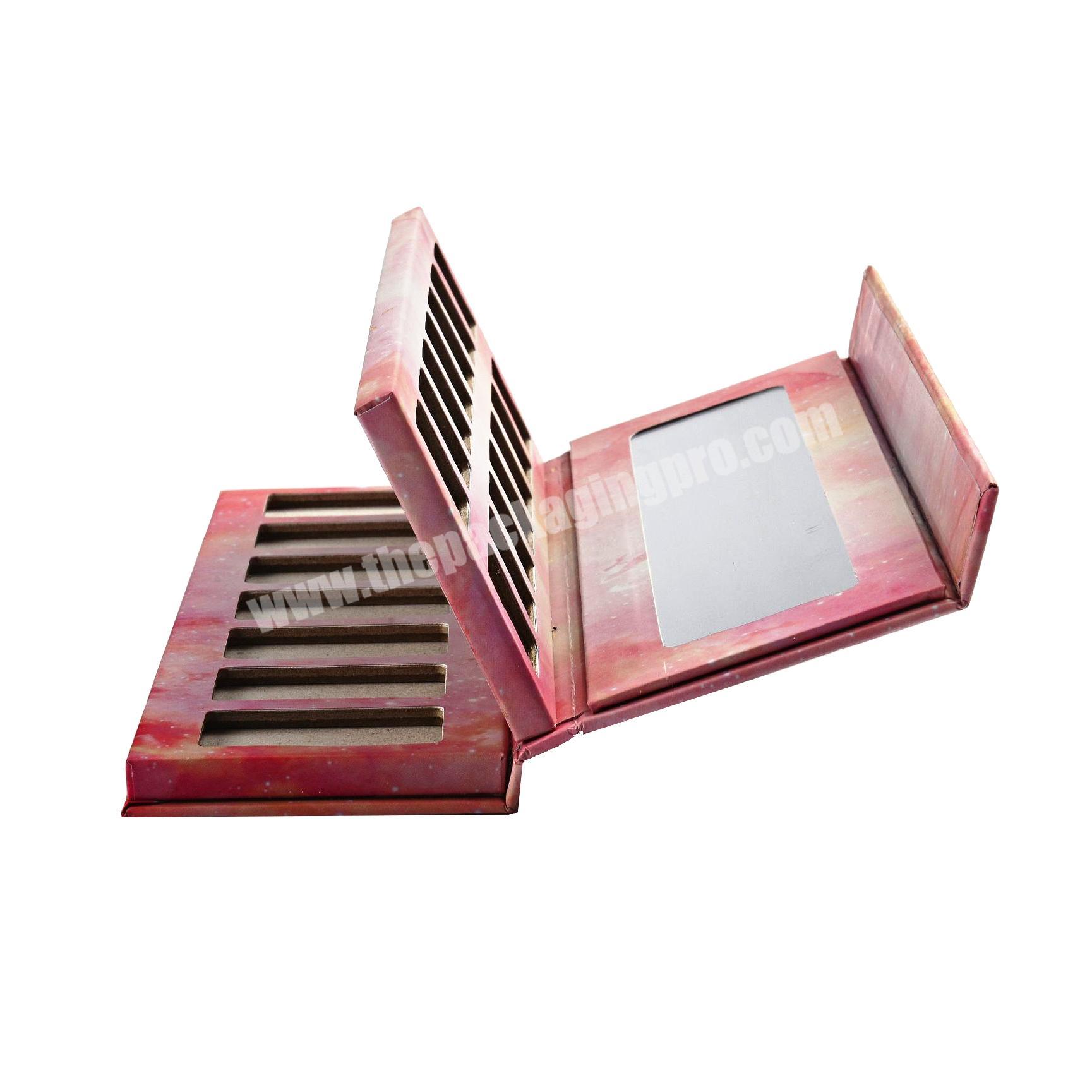 magnetic book shape lipstick packaging organizer box with mirror