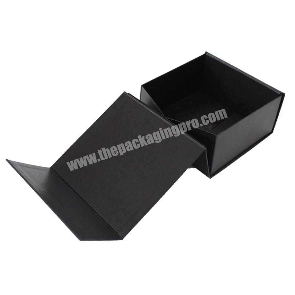 Magnetic box custom labels packaging flat foldable gift box with ribbon