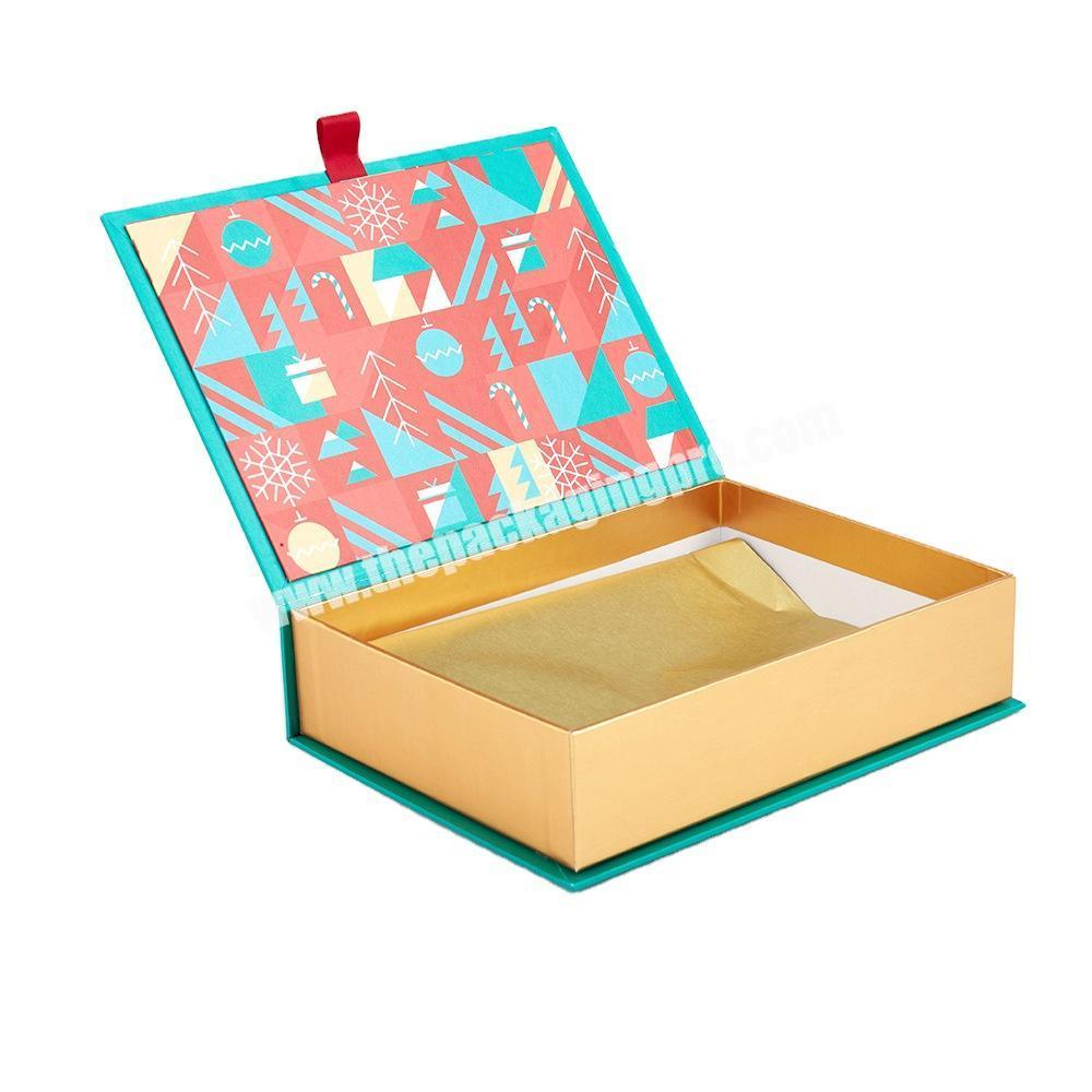 Magnetic closure luxury color printed paper unique shipping rigid book box