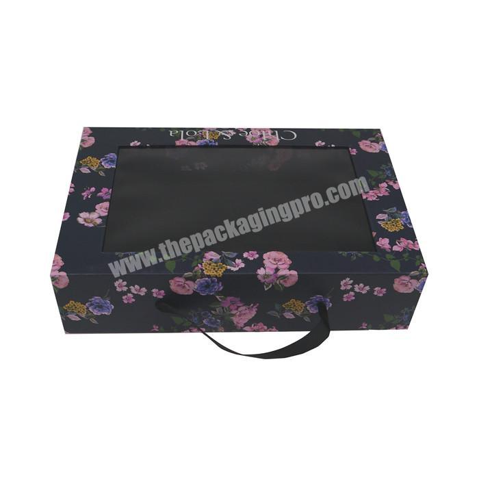 magnetic paper gift box with ribbon