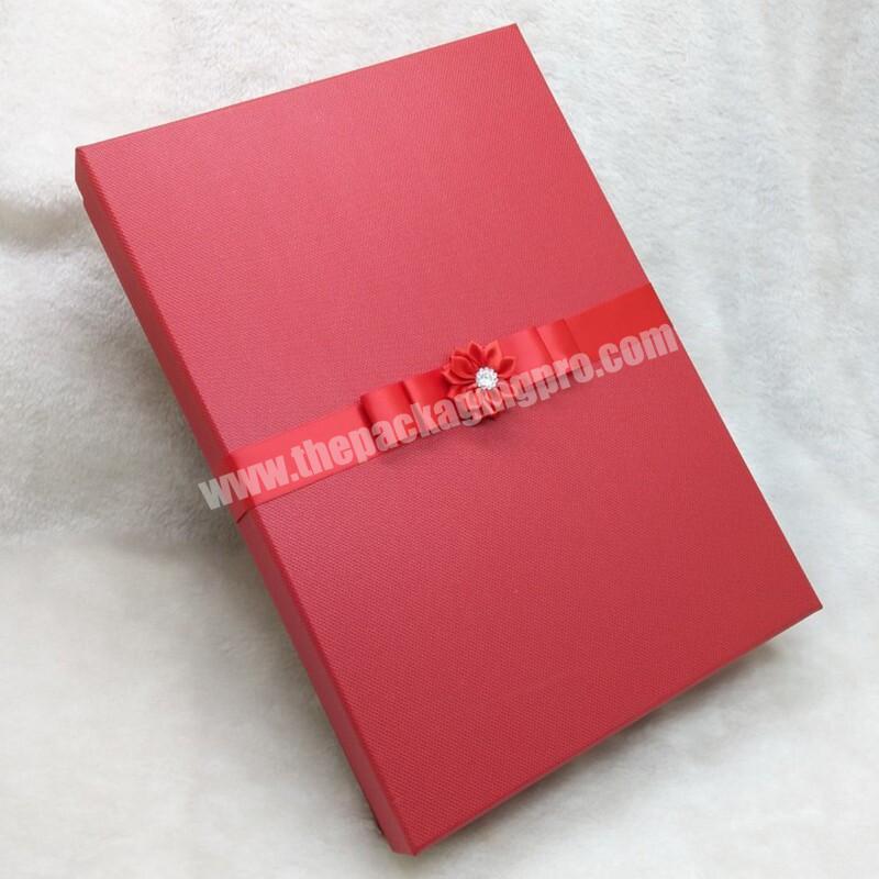 Manufactory Customized Elegant  Ribbon Photo Album Packaging Box