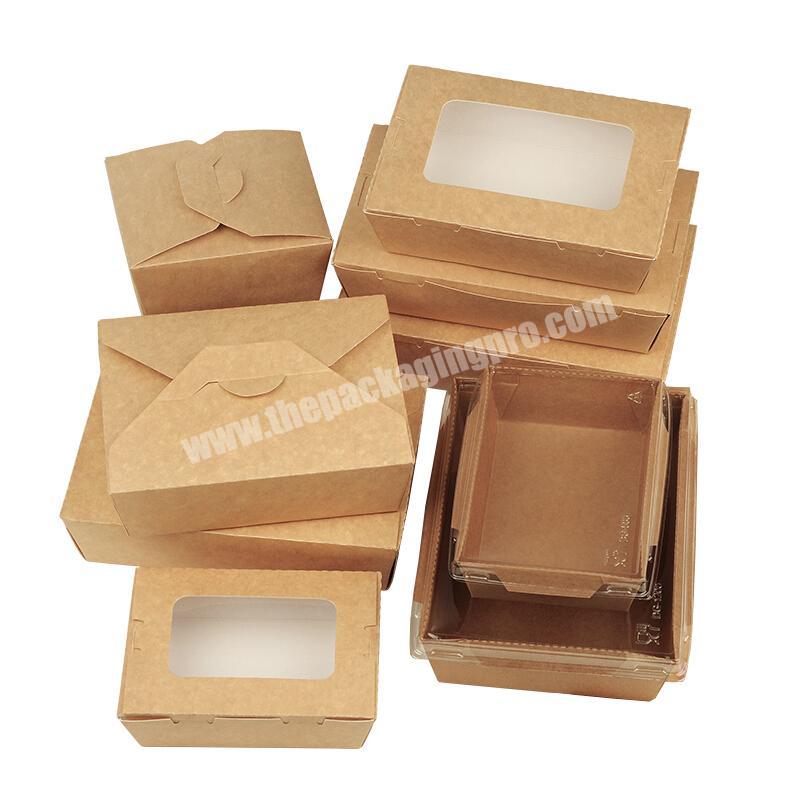 Manufactory Customized Logo Takeaway Kraft Paper Food Box with Clear Window