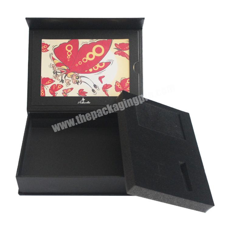 manufactory wholesale luxury custom black magnetic box