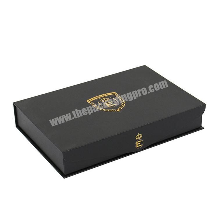 manufacture custom logo black magnetic box for shirt