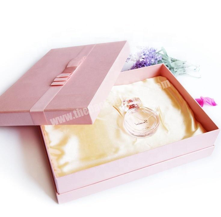 Manufacture custom plain pink Cardboard paper Perfume Packaging rigid Box with custom logo