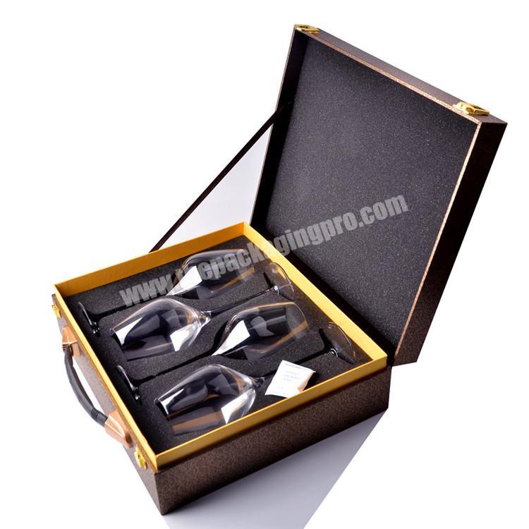Manufacturer Custom Bulk Wine Glass Gift Box Cylinder Packaging Set With Foam Insert Boxes