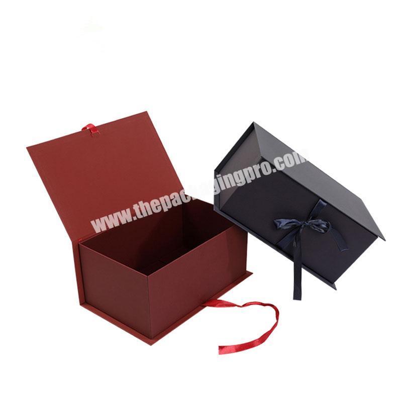 Manufacturer Custom Cardboard Book Shaped Gift Packaging Box with Ribbon