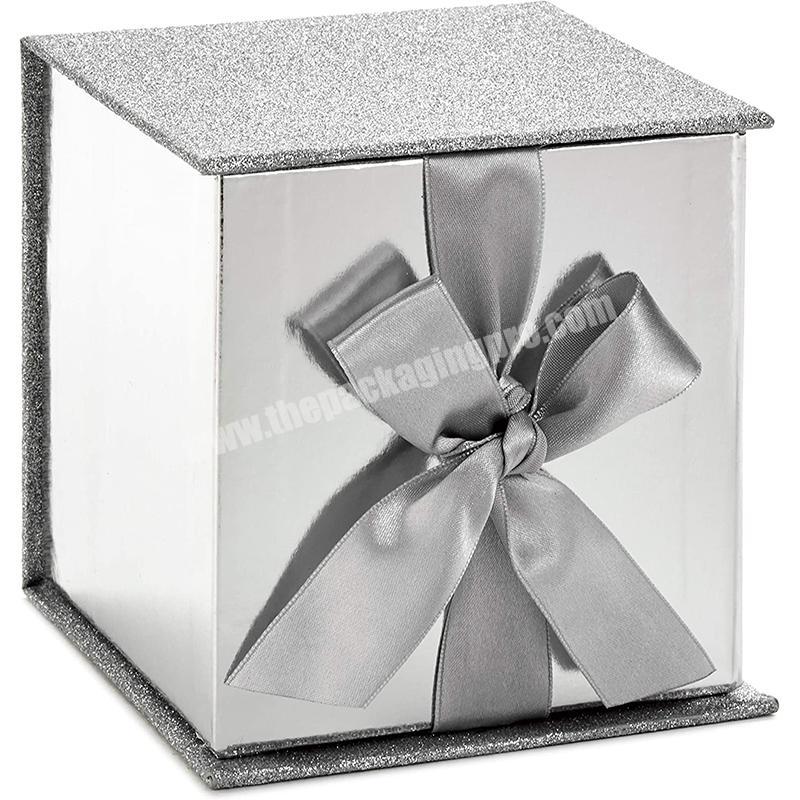 Manufacturer Custom Cardboard Folding Gift Box With Ribbon Closure