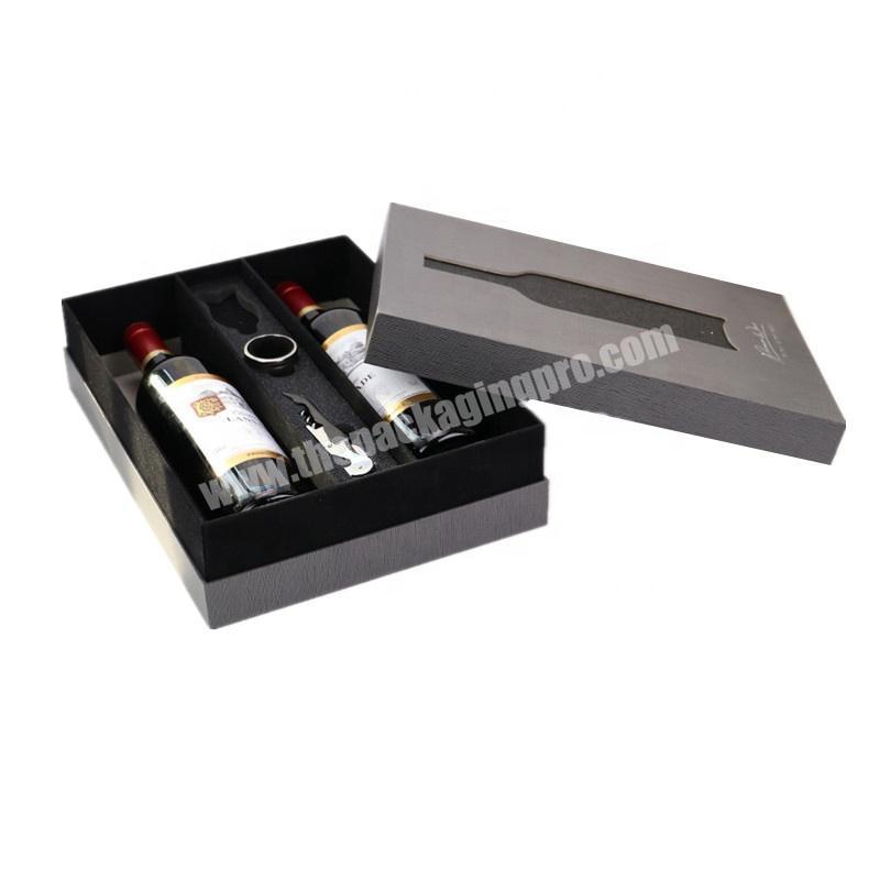 Manufacturer custom high quality two red wine gift packaging box specialty paper wine classic craft gift box