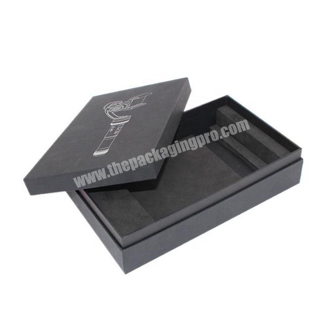 manufacturer custom logo black big cardboard packaging boxes for case with lid