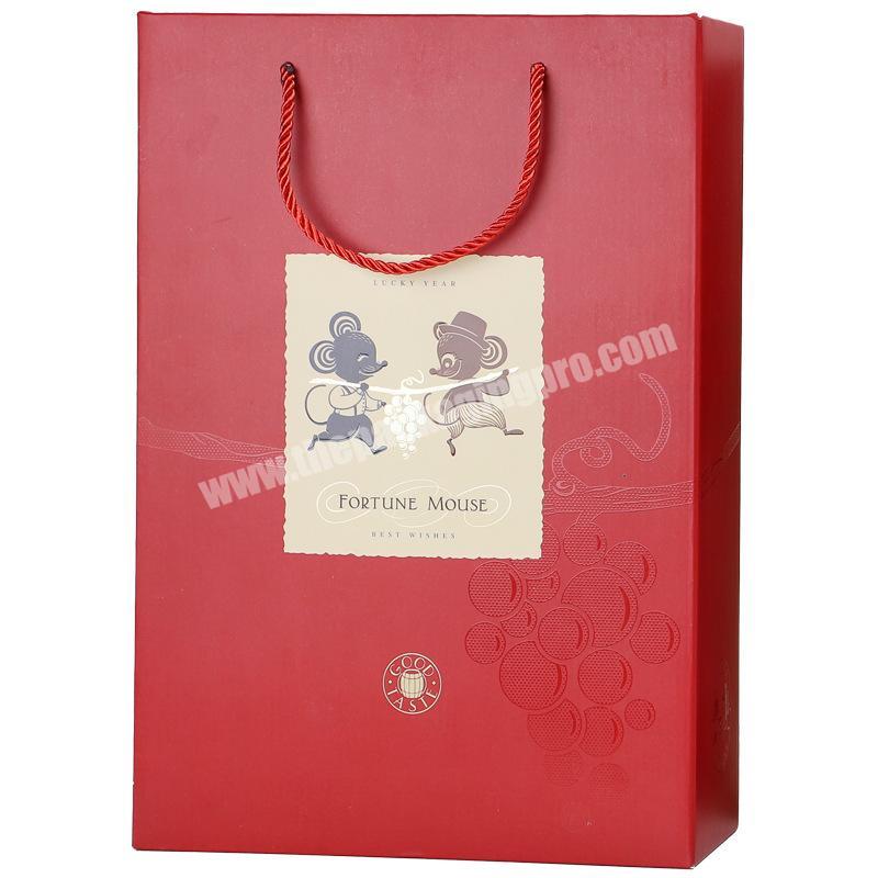 Manufacturer custom packaging magnetic cardboard red wine packaging carton