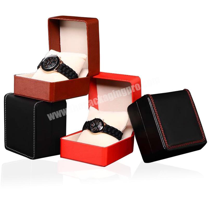 Manufacturer custom PU watch box high-end clamshell watch box gift jewelry watch packaging box