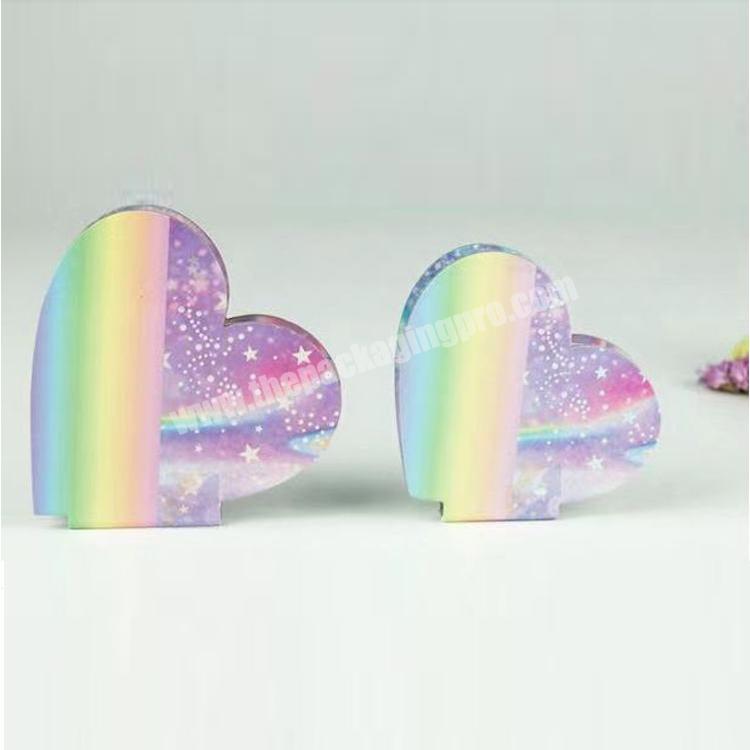 Manufacturer Custom Single Eyeshadow Packaging Rainbow Heart Shaped Boxes Cosmetic Box Eye Shadow Packaging
