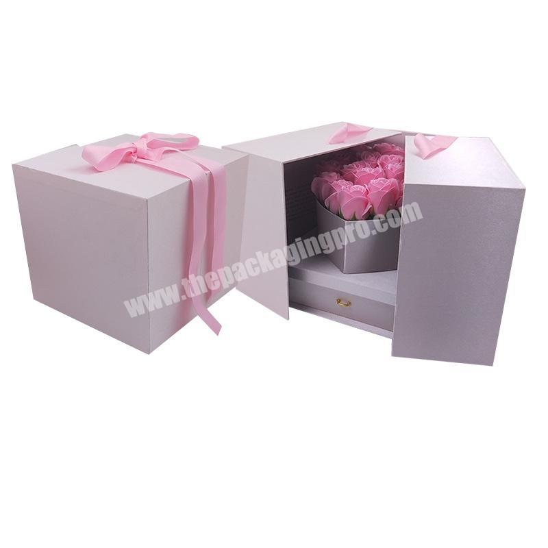 Manufacturer customized flower packaging box double layer flower box flower box luxury