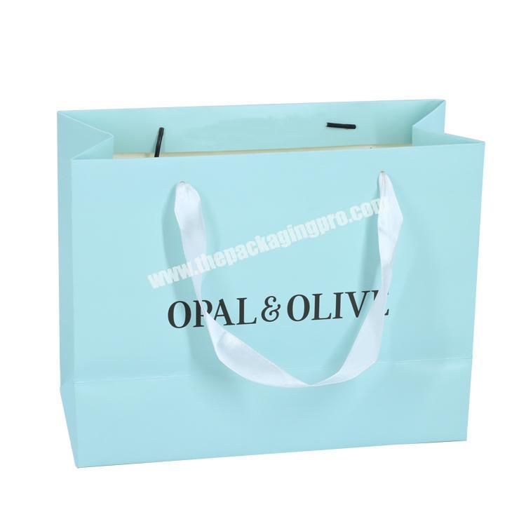 Manufacturer Customized Logo Recyclable Packing CMYK Craft Ribbon Paper Gift Bag For Jewelry