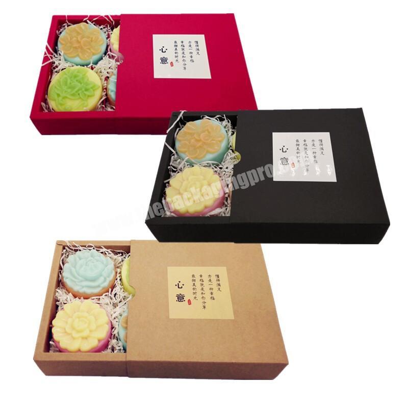 Manufacturer  Drawer Shreded Paper Kraft Paper Packaging Box for handmade soap or candles with Custom Logo and Label