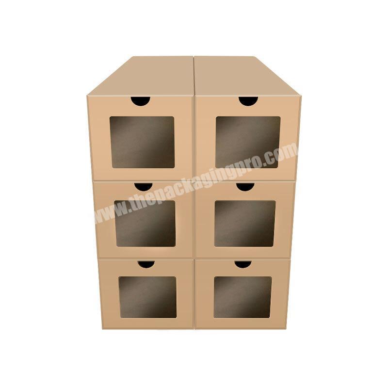 Manufacturer High Quality Drawer Durable  Stackable Kraft Paper Container for shoes