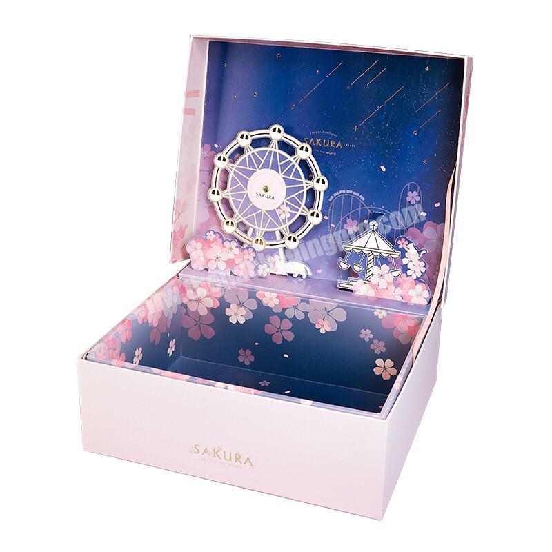 Manufacturer Hot Sale Starry Night Printed Customized Foldable 3D WeddingValentineBridesmaid Gift  Box
