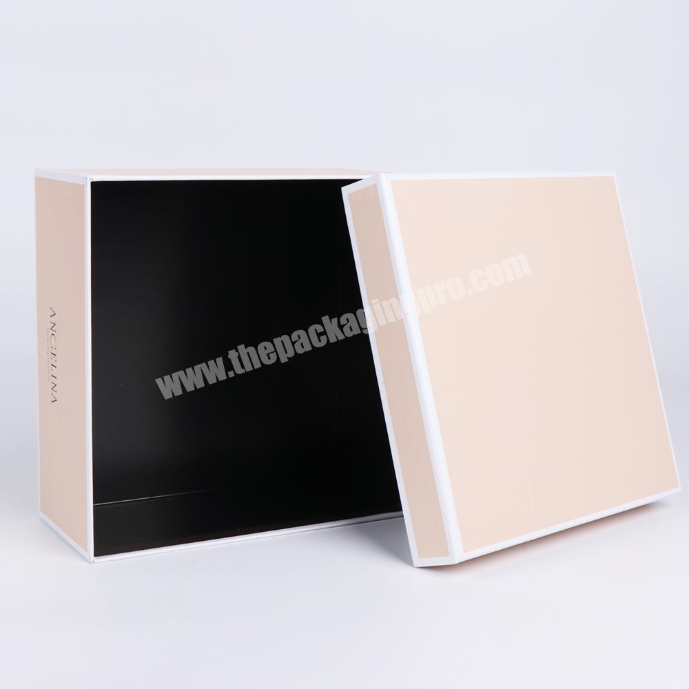 Manufacturer production printing paper box design custom pink color paper box gift set packaging luxury logo printed