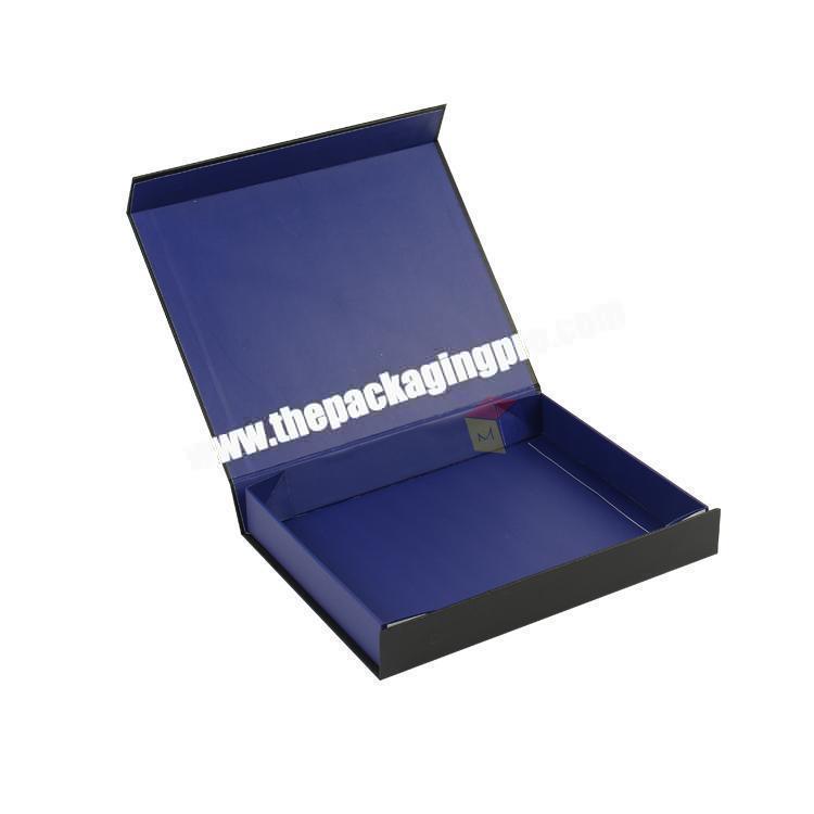 manufacturer production rigid black paper box clothing packaging