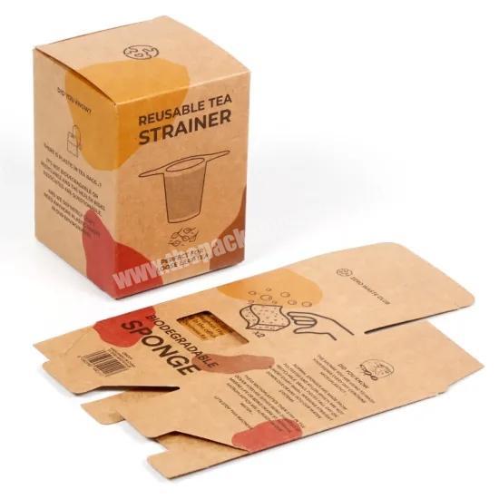 Manufacturer Recycled Custom Logo Printing Retail Product Brown Kraft Paper Gift Box For Sponge