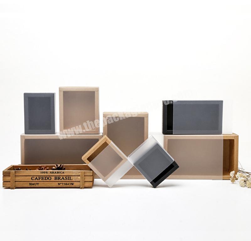Manufacturer specialized customization wholesale  Transparent PVC sanded plastic box drawer box custom-made gift box sock and pa