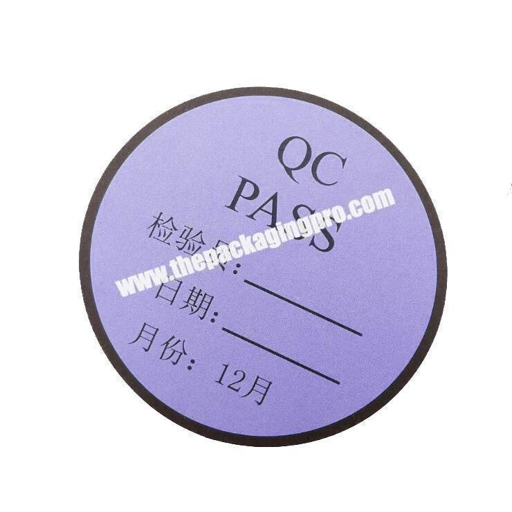 Manufacturer Wholesale Cheap Price PrintingPackaging QC Pass Sticker Product Label Stickers Custom
