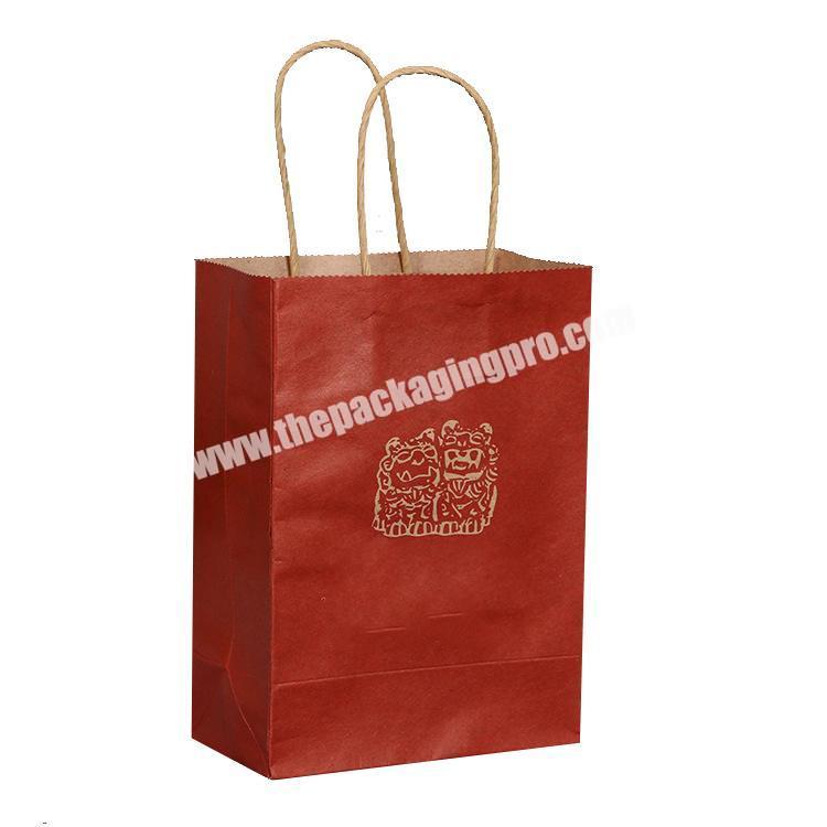 Manufacturer Wholesale Eco friendly Brown Kraft Paper Shopping Take Away Bag For ClothingGifts With Handle