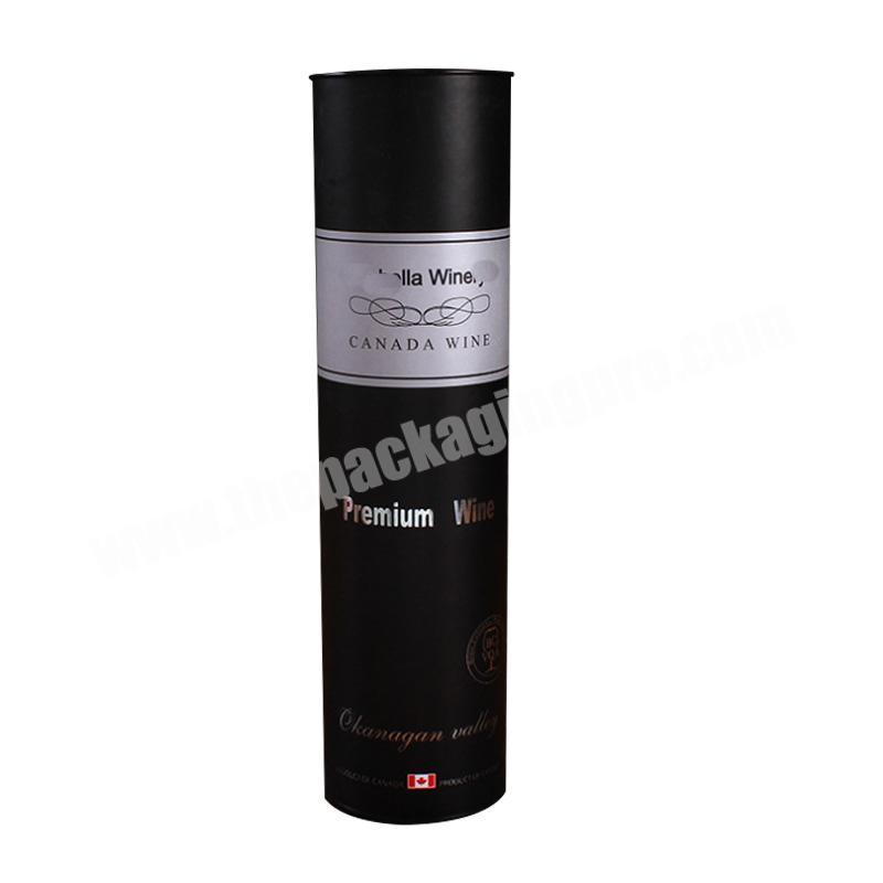 Manufacturer wholesale food grade packaging round tube wine gift box
