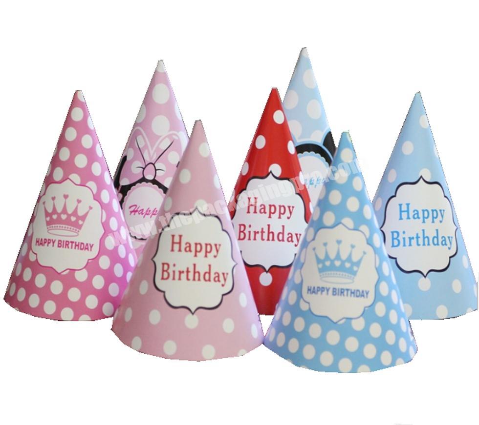 Manufacturers wholesale custom children's birthday paper hat party holiday celebration cartoon pattern party decoration