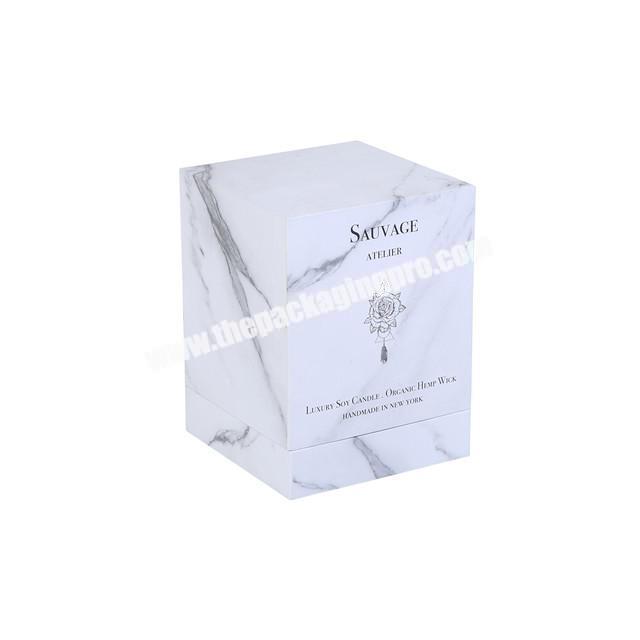 marbling luxury candle box packaging  with insert