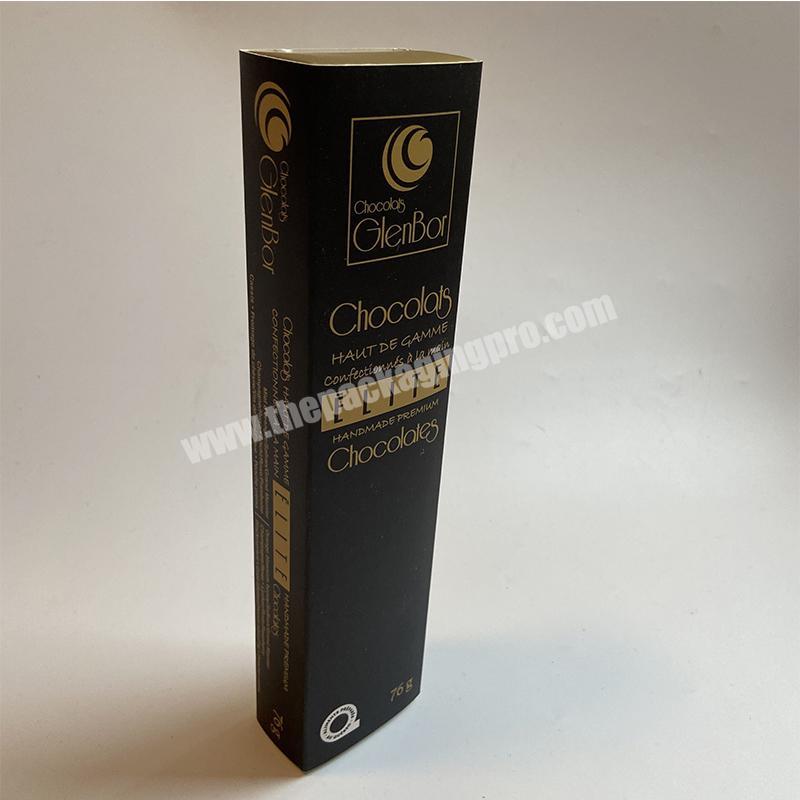 matt black sliding cover chocolate bar box packaging for chocolate truffles