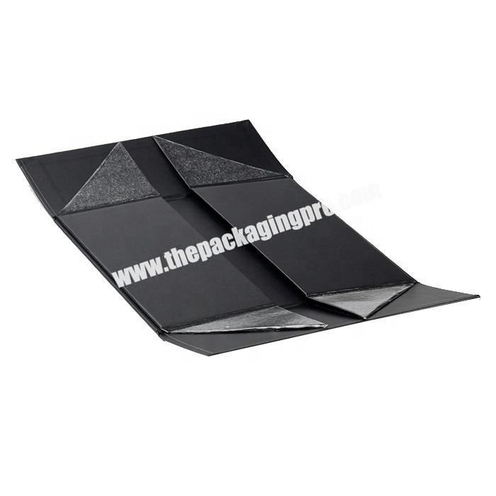 Matte black custom magnetic closure paper apparel packaging gift box