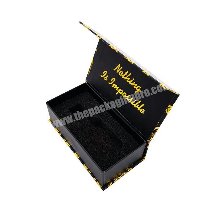 Matte black foldable magnetic closure gift box