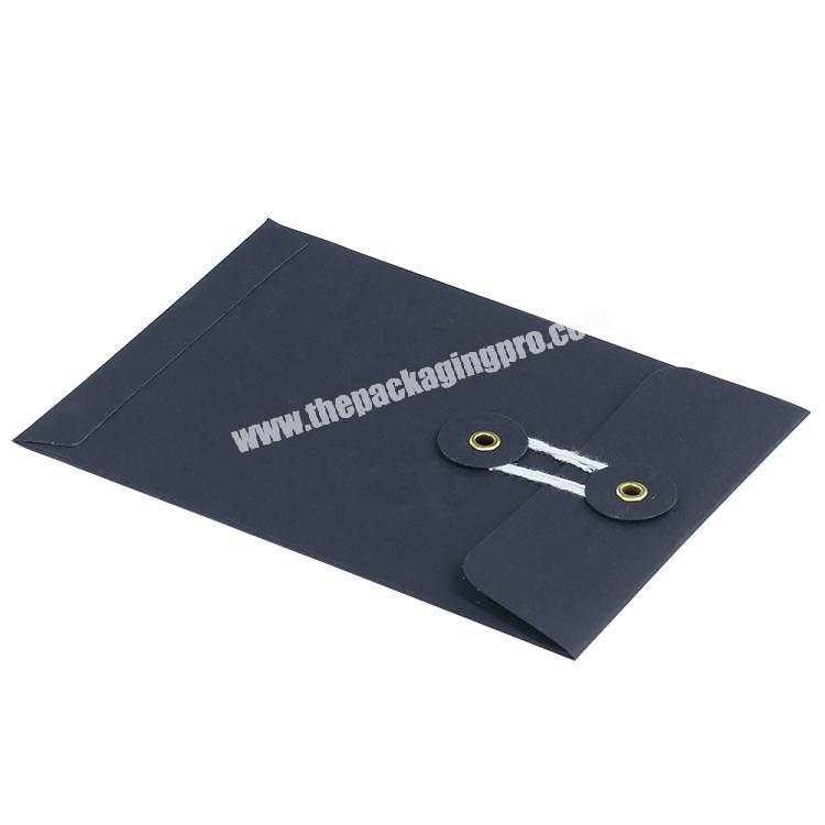 Black String Tie Envelopes Presentation Custom Logo 1000pcs Matte