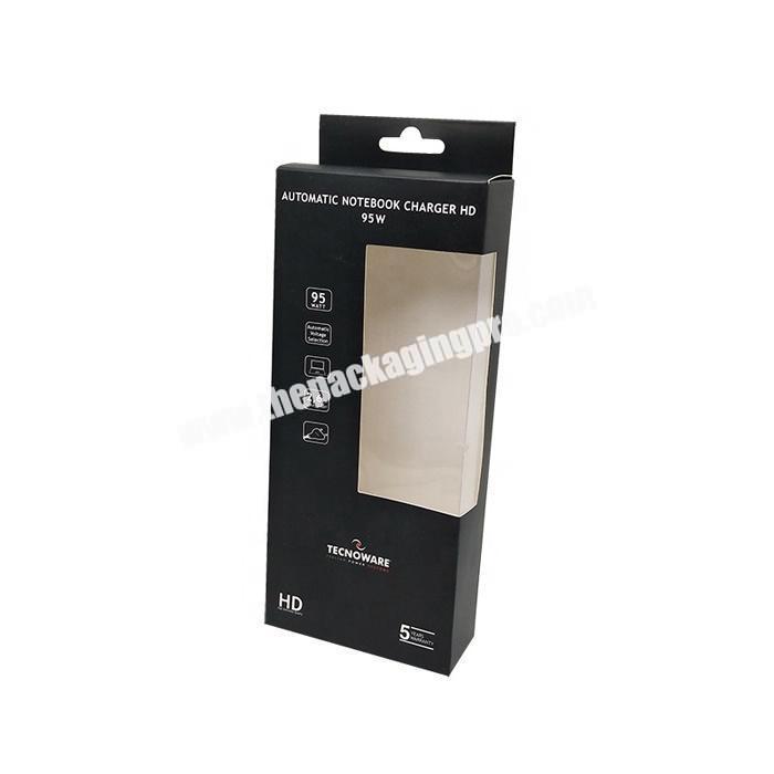 Matte black printing paper usb packaging box with hang hole