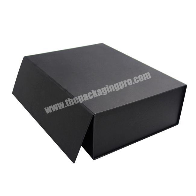 Matte Black Recycled Collapsible Packaging Box Luxury Cardboard Folding Box Magnetic Closure Gift Boxes With Lid