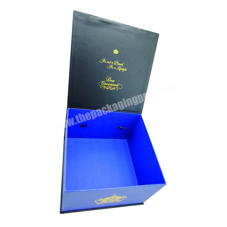 Matte Lamination Book Shaped Rigid Paper Flap Custom Printed Magnetic Closure Gift Black Magnet Box for hat packaging