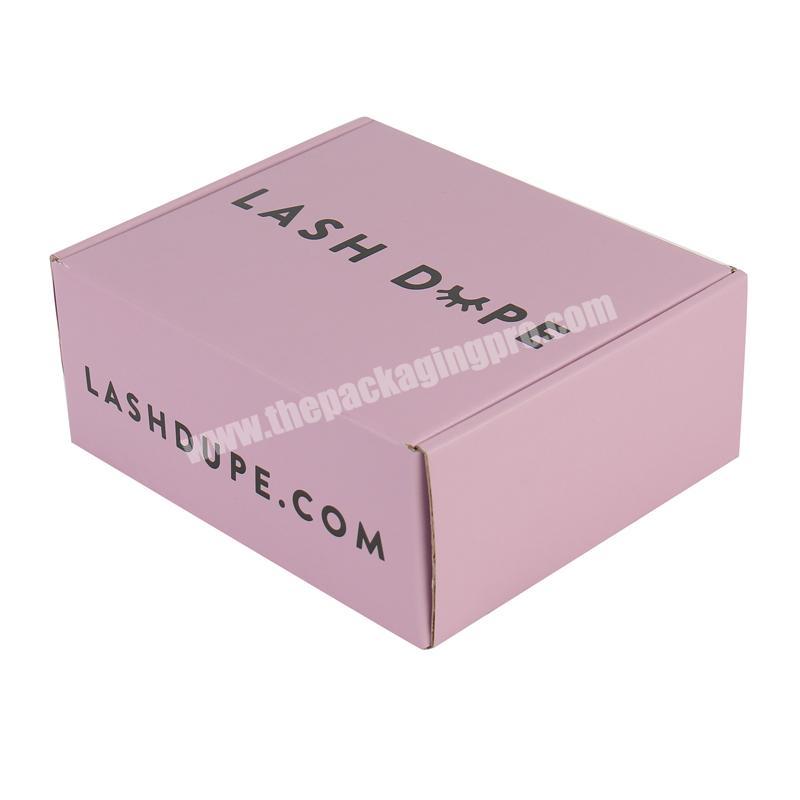 Matte pink Shipping Box With Logo Recycled Paper Cardboard Small pink Postage Box Packaging Mail Postal Box