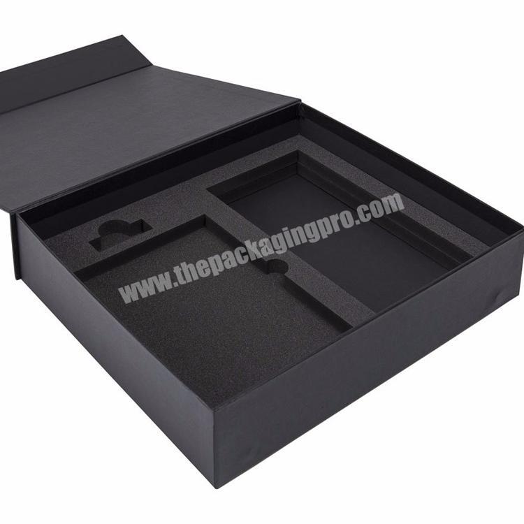 Mobile Phone Accessories Packaging Black Magnetic Box With Custom Logo