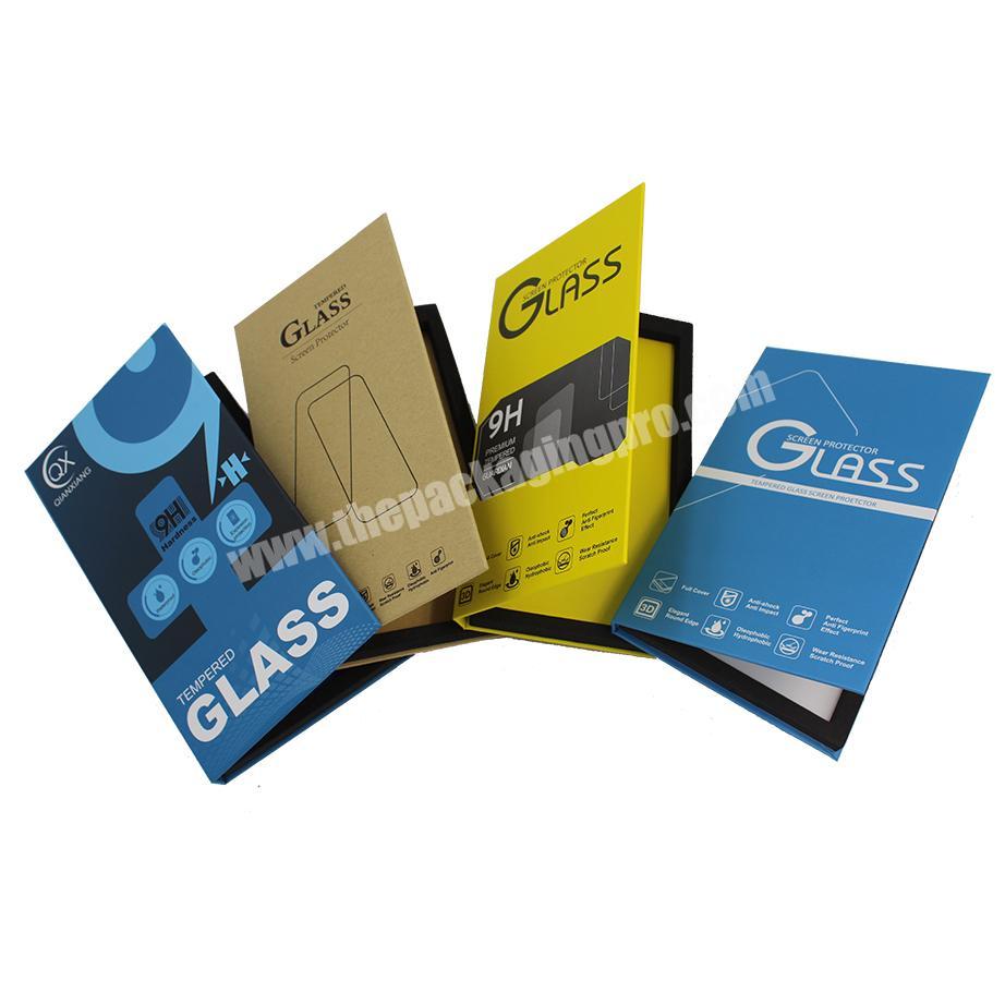 Mobile Phone Tempered Glass Retail Kraft Paper Screen Protector Packaging Box