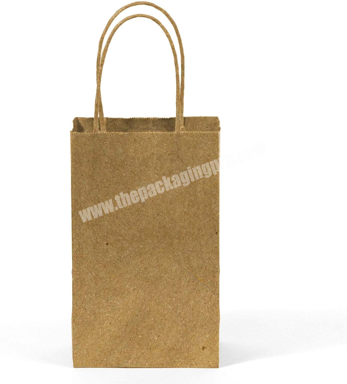 Multipurpose Custom Twisted Paper Handle Shopping Brown Kraft Paperbags With Logo Print