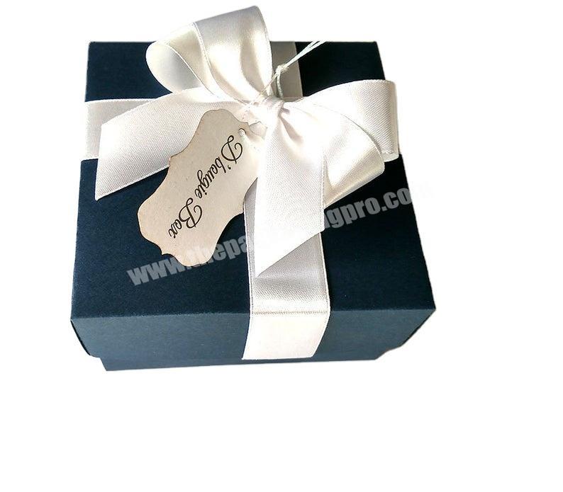 Navy blue square elegant wedding gift packaging box jewelry gift boxes with lids