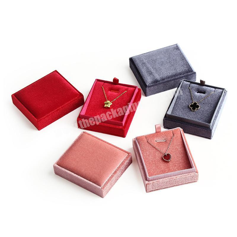 Necklace Box Jewelry Corduroy Packaging Box Cardboard Jewelry Box