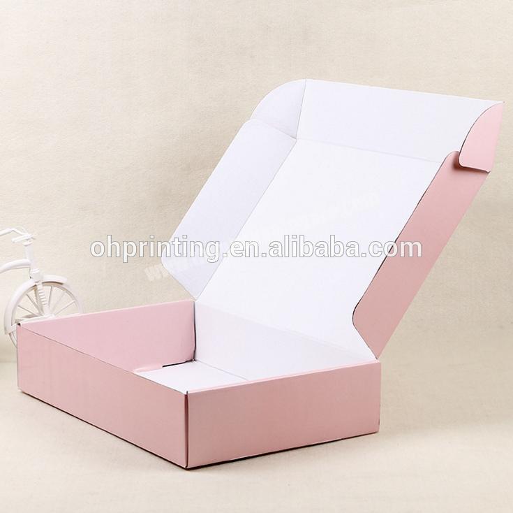New arrival custom matt pink paper packaging corrugated box for mailing