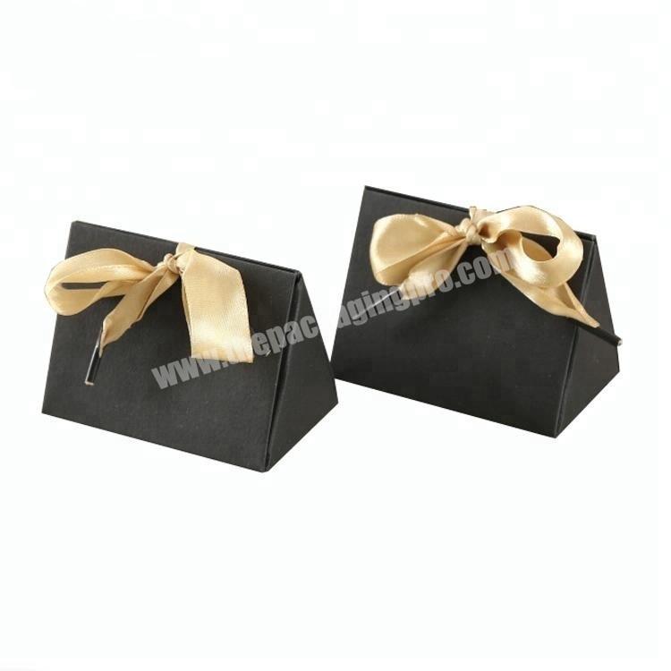 New Arrival Fashion Design Carton Packaging Luxury Elegant Box Carton Black Ingenious Paper Box With Silk Ribbon