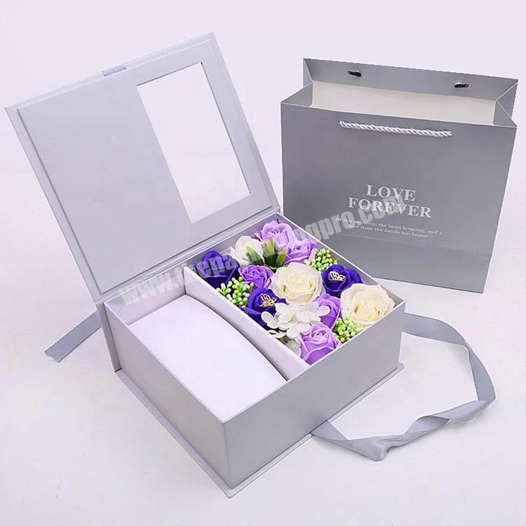 New Arrival Luxury Cardboard Rose Paper Flower Round Gift Packaging Boxes