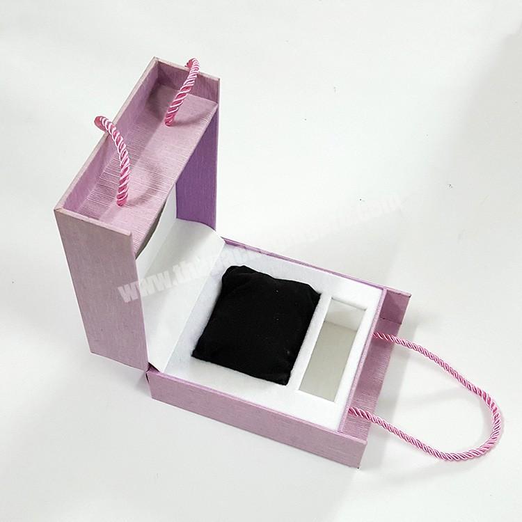 New arrival portable custom paper pink  watch gift box