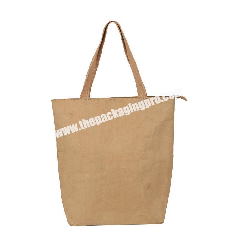 New Arrival Top Quality Customized  Washable Eco-friendly Kraft Paper Shopping  Bag With Handle Tote Bag