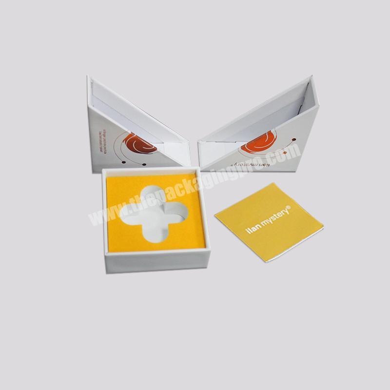 New Arrive Mystery Cardboard Foil Logo Cosmetic Box Packaging EVA White Essential Oil Gift Box